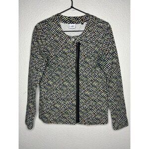 CAbi Women's Sz S Abstract Patterned Denim Lightweight Jacket